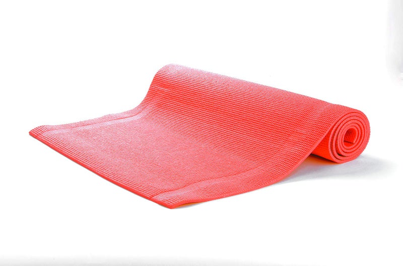 Mind Reader All Purpose Extra Thick Yoga Mat Fitness & Exercise Mats with Carrying Strap, High Density Anti-Tear, Red - Image 4